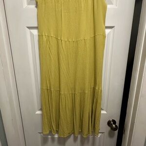 Haute Monde Yellow/Green Maxi Skirt